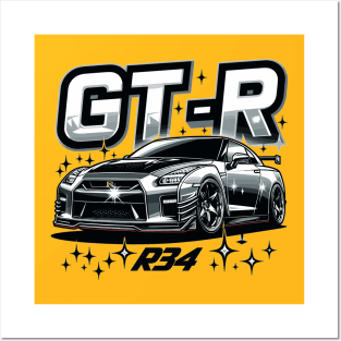 Nissan GTR R34 Posters and Art